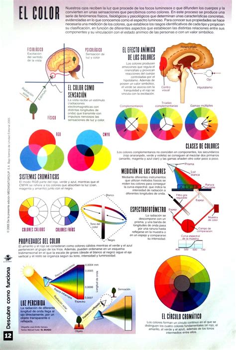 Teoría del color, círculo cromático, colores primarios, infografía del ...