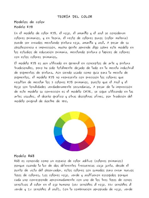 Teoria Del Color PDF | Color | Rojo | Prueba gratuita de ...
