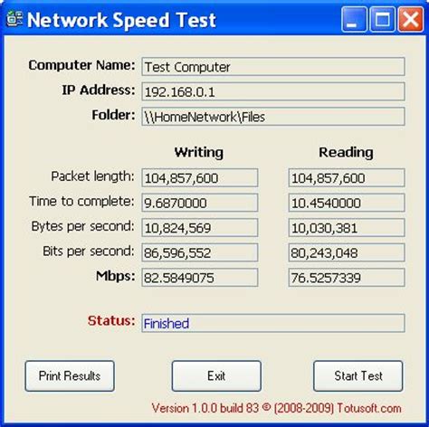 Test de velocidad para red LAN