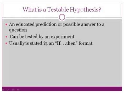 Testable Hypothesis   YouTube
