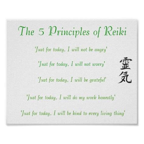 The 5 Principles of Reiki Poster | Zazzle.com | NA | Reiki ...