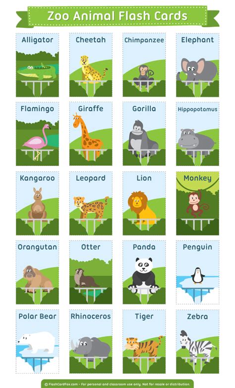 The Best zoo animal flash cards free printable | Tara Blog