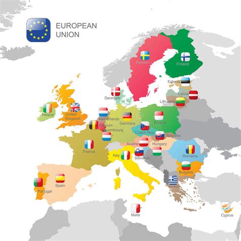 The European Union map stock vector. Illustration of ...