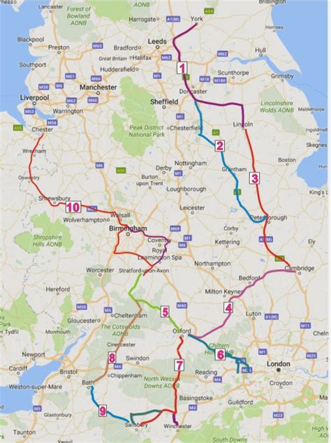 The Heart of England   Route Map   UK Road Trip Planner