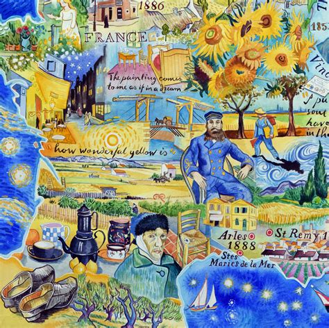 The life and works of Vincent van Gogh   a painted map