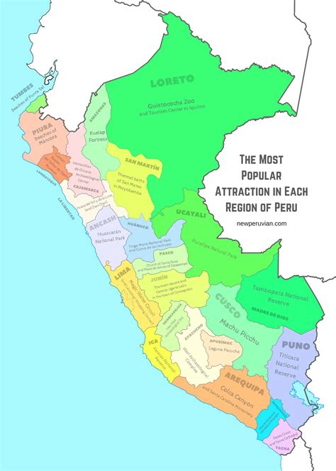 The Most Popular Attraction in Each Region of Peru: A Map Infographic ...