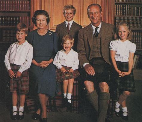 The Queen and her four oldest grandchildren, the children ...