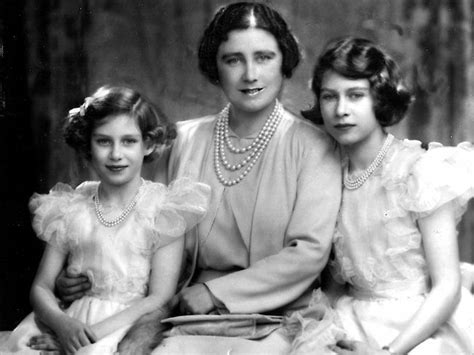 The Queen Mother, Elizabeth, with daughters Princess ...