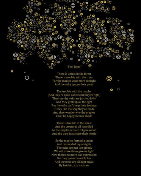 The Rush Band, Song Lyric Print, The Trees   Special Gift ...