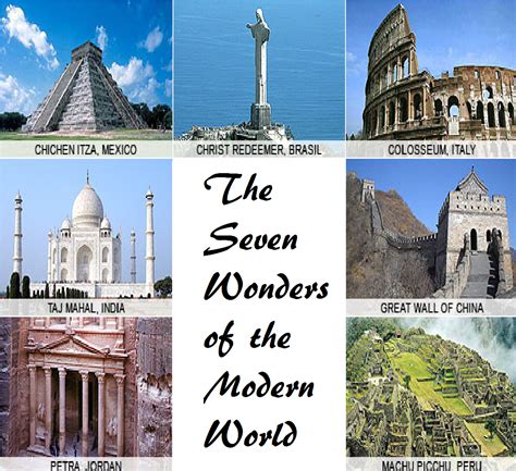 The Seven Wonders of the Modern World | Various Famous ...