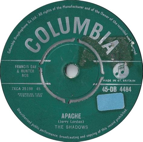 The Shadows   Apache  Vinyl, 7 , Single, 45 RPM  | Discogs
