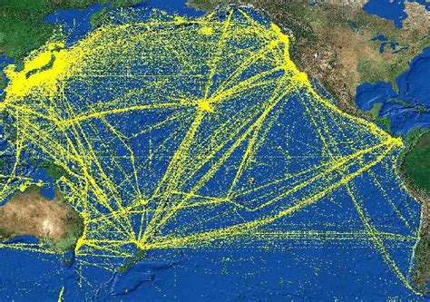 The shipping routes in the Pacific Ocean 2000 2001  Source ...