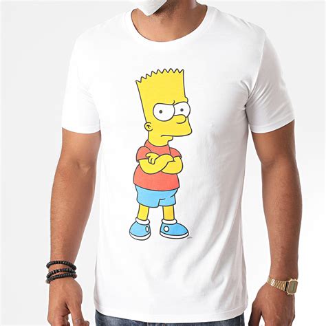 The Simpsons   Tee Shirt Dissatisfied Bart Blanc ...