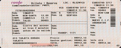 The traveler s drawer: RENFE. Billete para tren Talgo de Barcelona a ...