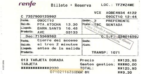 The traveler s drawer: RENFE. Billete + Reserva tren AVE 03133 de ...