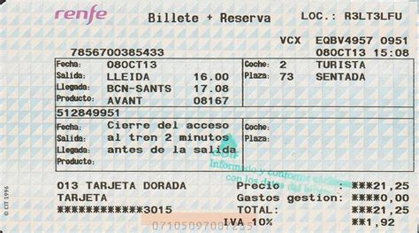 The traveler s drawer: RENFE. Billete tren Avant Lleida ...