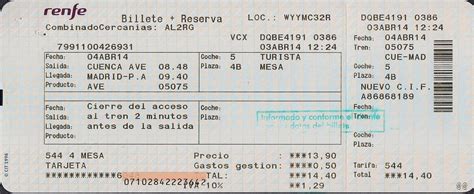 The traveler s drawer: RENFE  España , Billete tren AVE de Cuenca AVE a ...