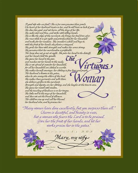 The Virtuous Woman Proverbs 31:10 31 Personalized | Etsy