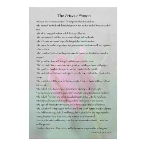 The Virtuous Woman Proverbs 31:10 31 Print | Zazzle.com