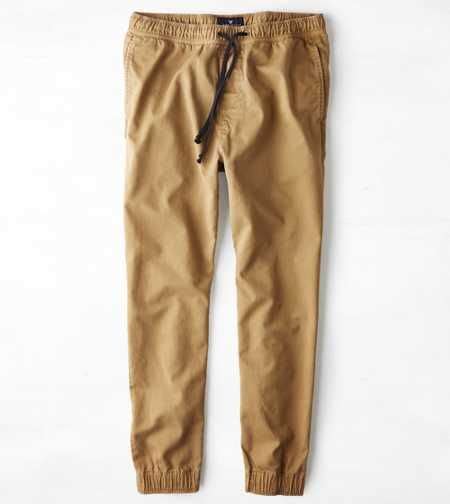 These are Khaki jogger pants with a waist adjust string ...