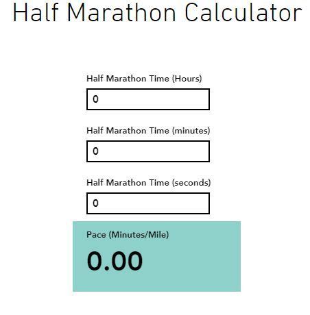 These half marathon calculators can either calculate your ...