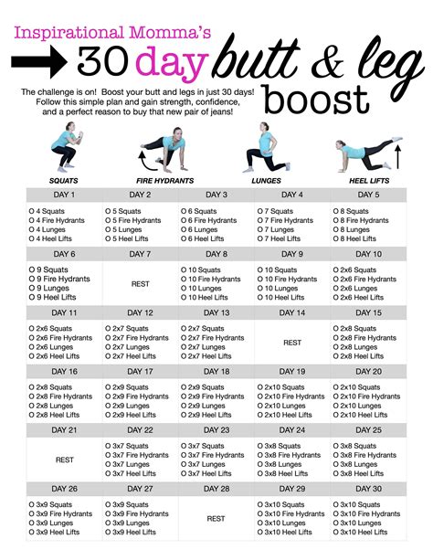 This 30 Day Workout Challenge Butt & Leg Boost is is just ...