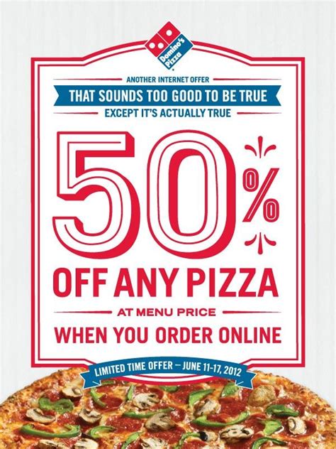 This Dominos Coupon Code offers 50% Off any Pizza at Menu ...