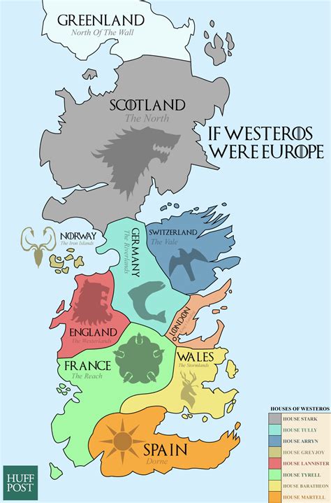 This Map Shows The Real World Equivalents Of The Seven Kingdoms | Game ...