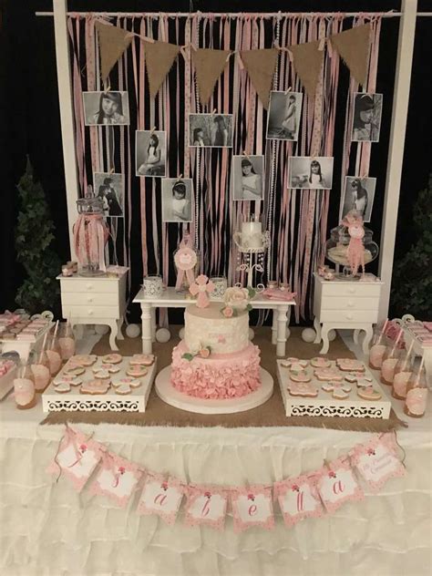 This Shabby chic Communion Party is beautiful. Love the ...