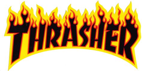 Thrasher Flame LG 10  Sticker   black text   Free Shipping