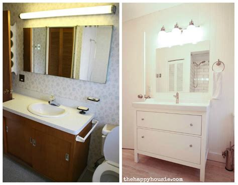 Thrifty Bathroom Makeover {with an Ikea Hemnes Vanity ...