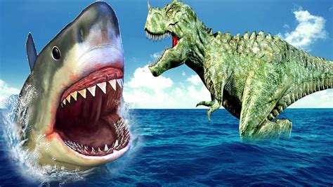 tiburón vs dinosaurios peleando | rimas infantiles de la ...