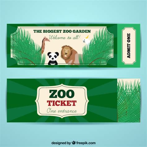 Tickets de zoo con simpáticos animales | Descargar Vectores gratis