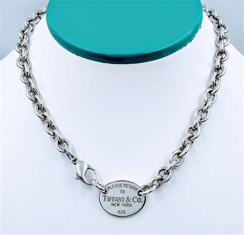 Tiffany & Co. Please Return To Tiffany & Co. 925 Sterling Silver Oval ...