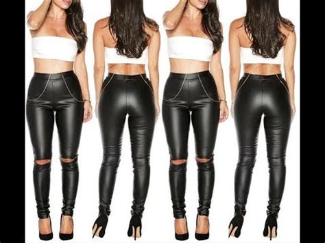 Tight Leather Pants for Women   YouTube