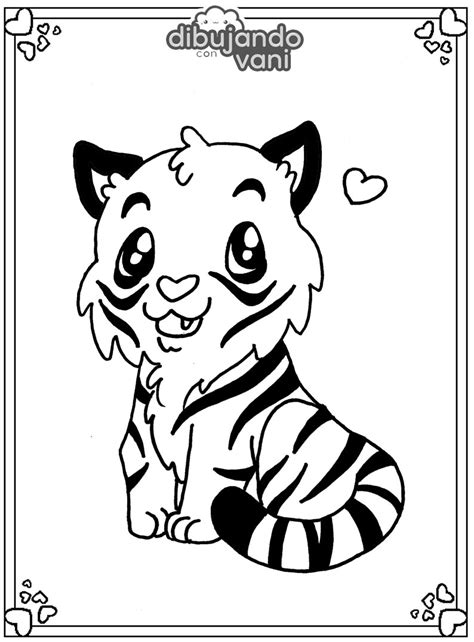 tigre kawaii para imprimir   Dibujando con Vani