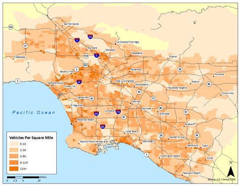 TIL: Los Angeles  population density of 1/3 of New York ...