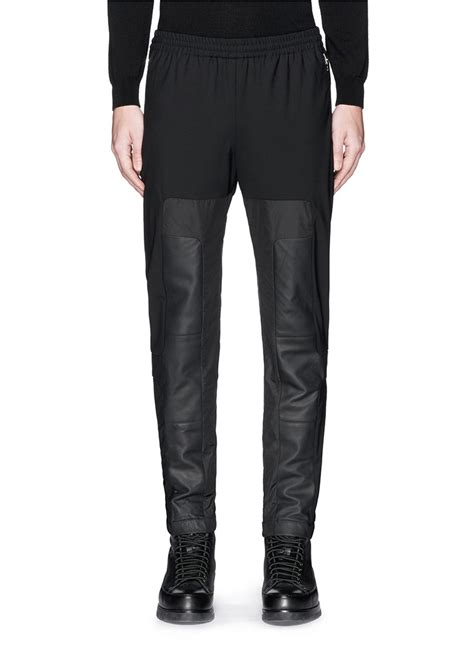 Tim coppens Leather Patch Mixed Media Jogging Pants in ...