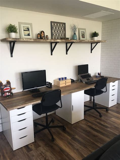 Timber Study Desk | Farmhouse Office | IKEA Alex Unit ...