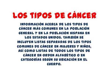 tipos de cancer cancer