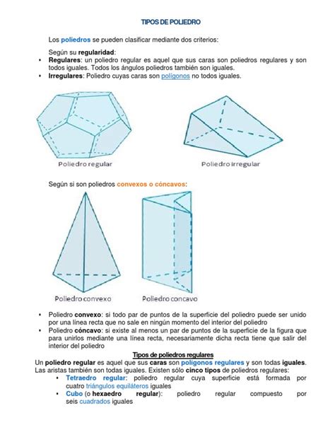 Tipos de Poliedro | Geometría euclidiana | Formas geométricas