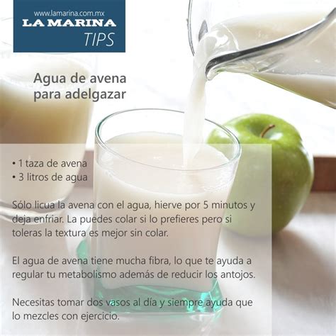 #Tips La Marina. Agua de avena para adelgazar. en 2019 ...