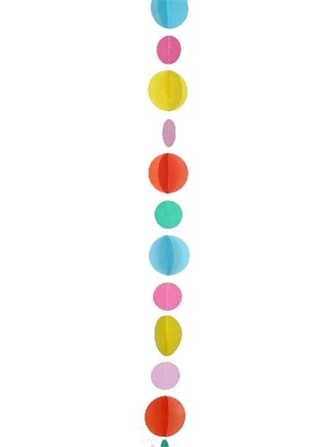 Tira decorativa para globo de círculos multicolor   1,25 m ...