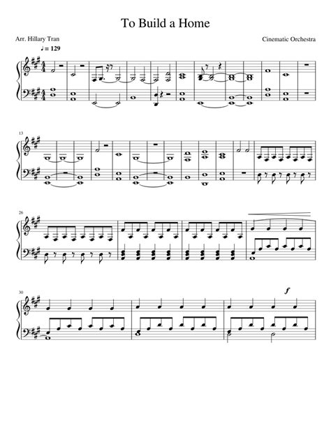 To Build a Home Sheet music for Piano  Solo  | Musescore.com