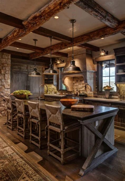 Too dark? What’s you’re preference? #comedorespequeños | Rustic kitchen ...