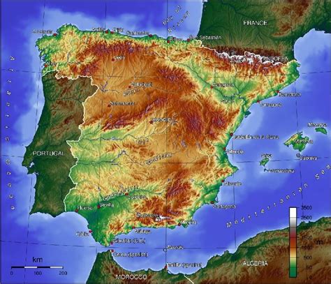 Topografía de España | Historia de españa, Mapa fisico de ...
