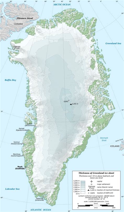 Topographic map of Greenland