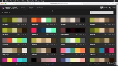 Touring the Adobe Color website interface