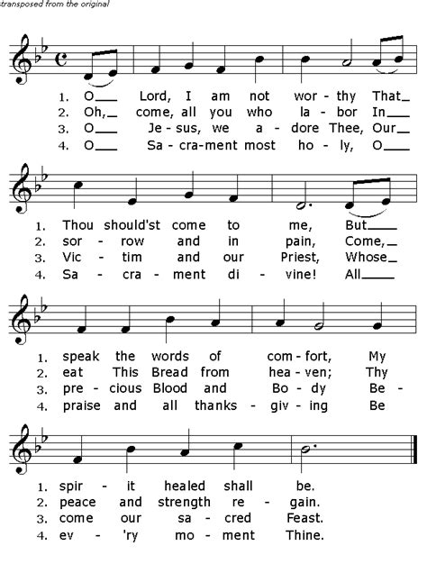 Traditional Catholic hymn English lyrics   O Lord I Am Not ...
