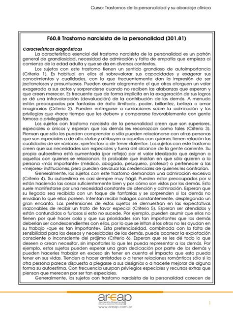 Trastorno Narcisista de La Personalidad   Criterios Diagnósticos | PDF ...